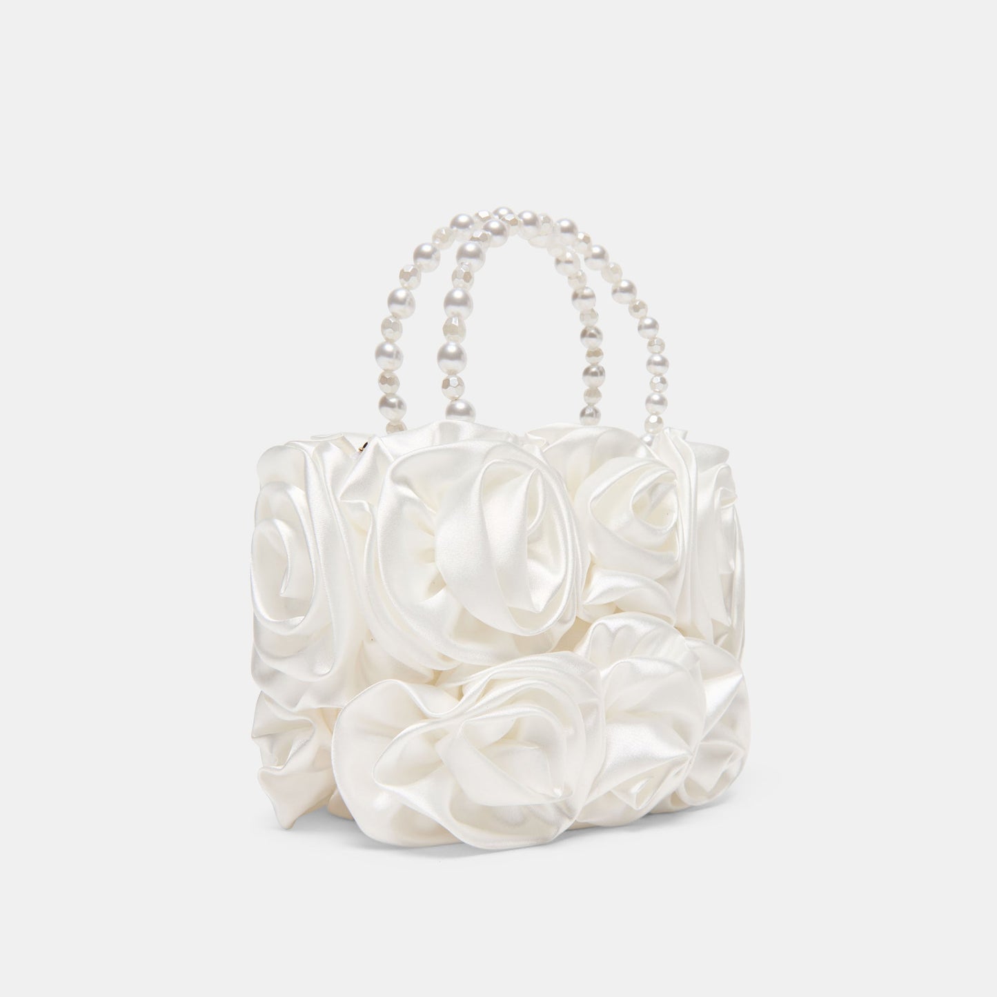 Dolce Vita Aubrey White Satin Handbag