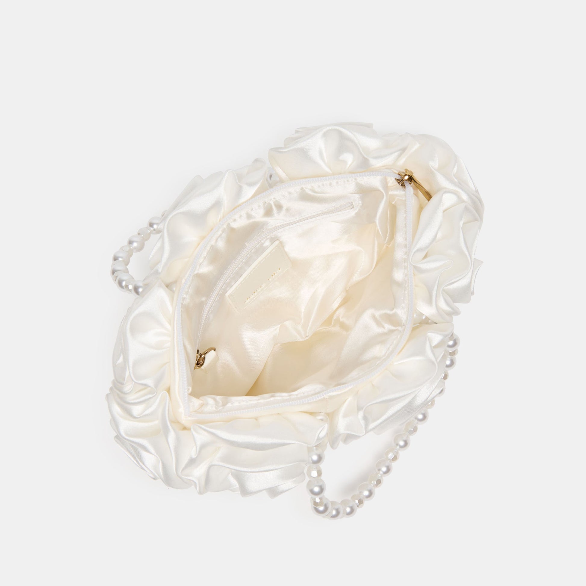 Dolce Vita Aubrey White Satin Handbag