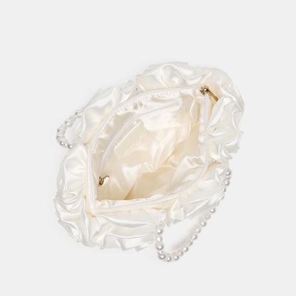 Dolce Vita Aubrey White Satin Handbag