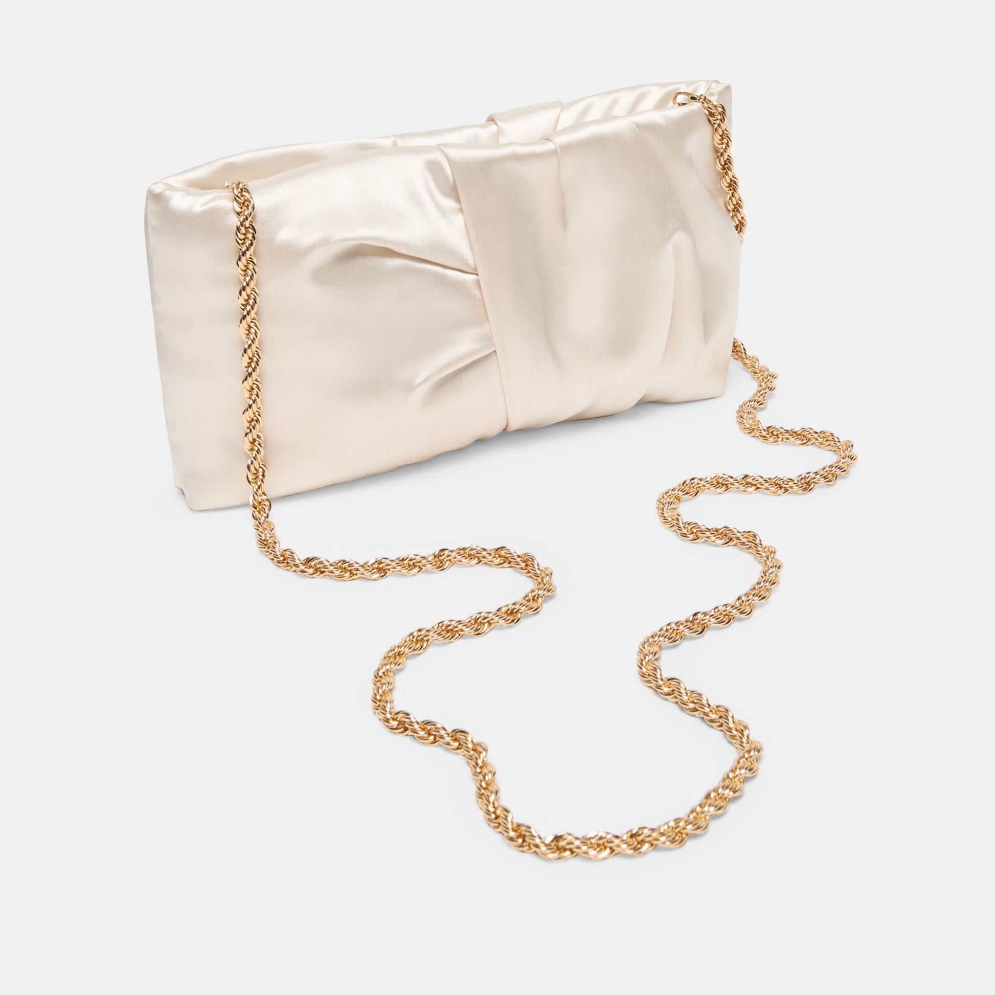Dolce Vita Rozey White Satin Clutch