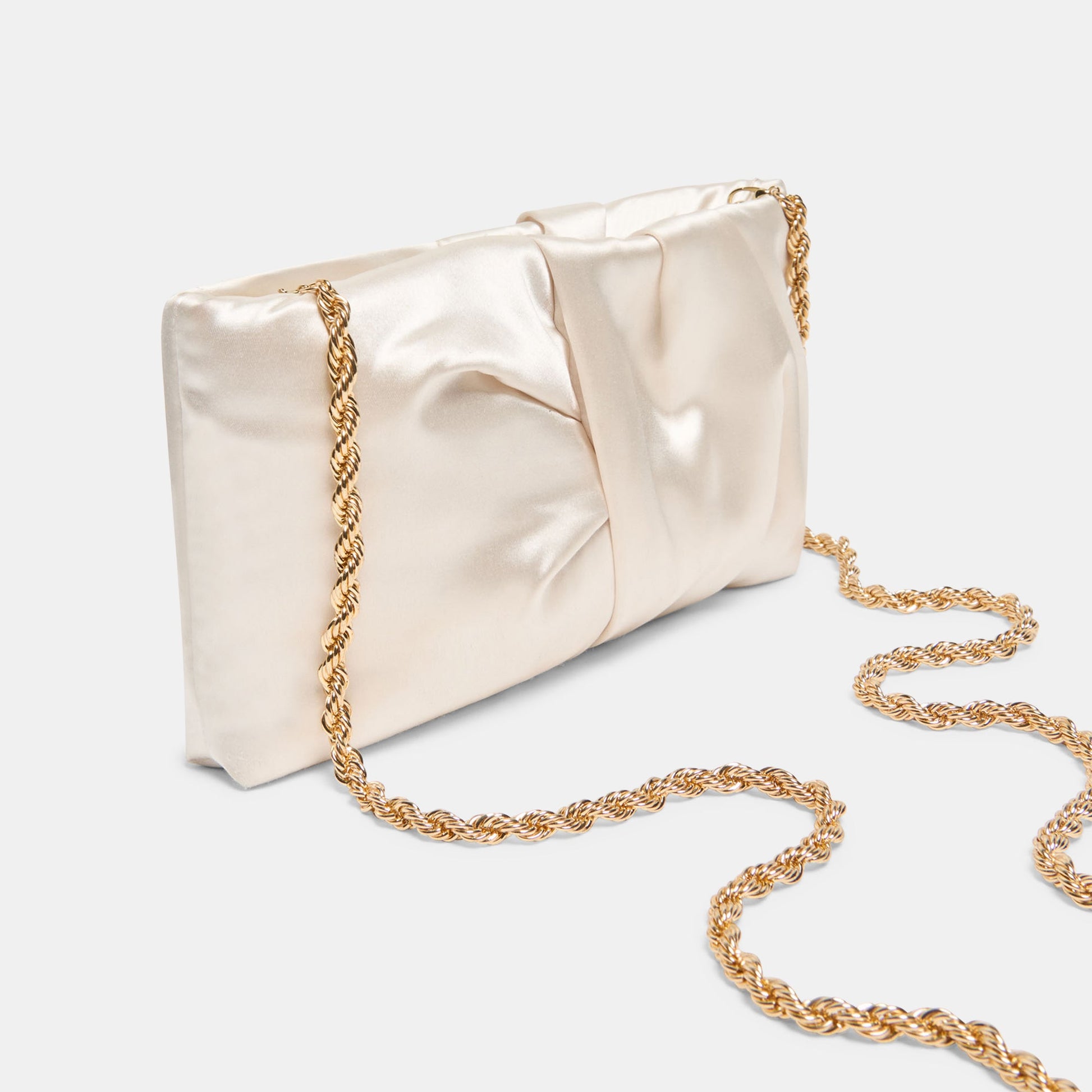 Dolce Vita Rozey White Satin Clutch