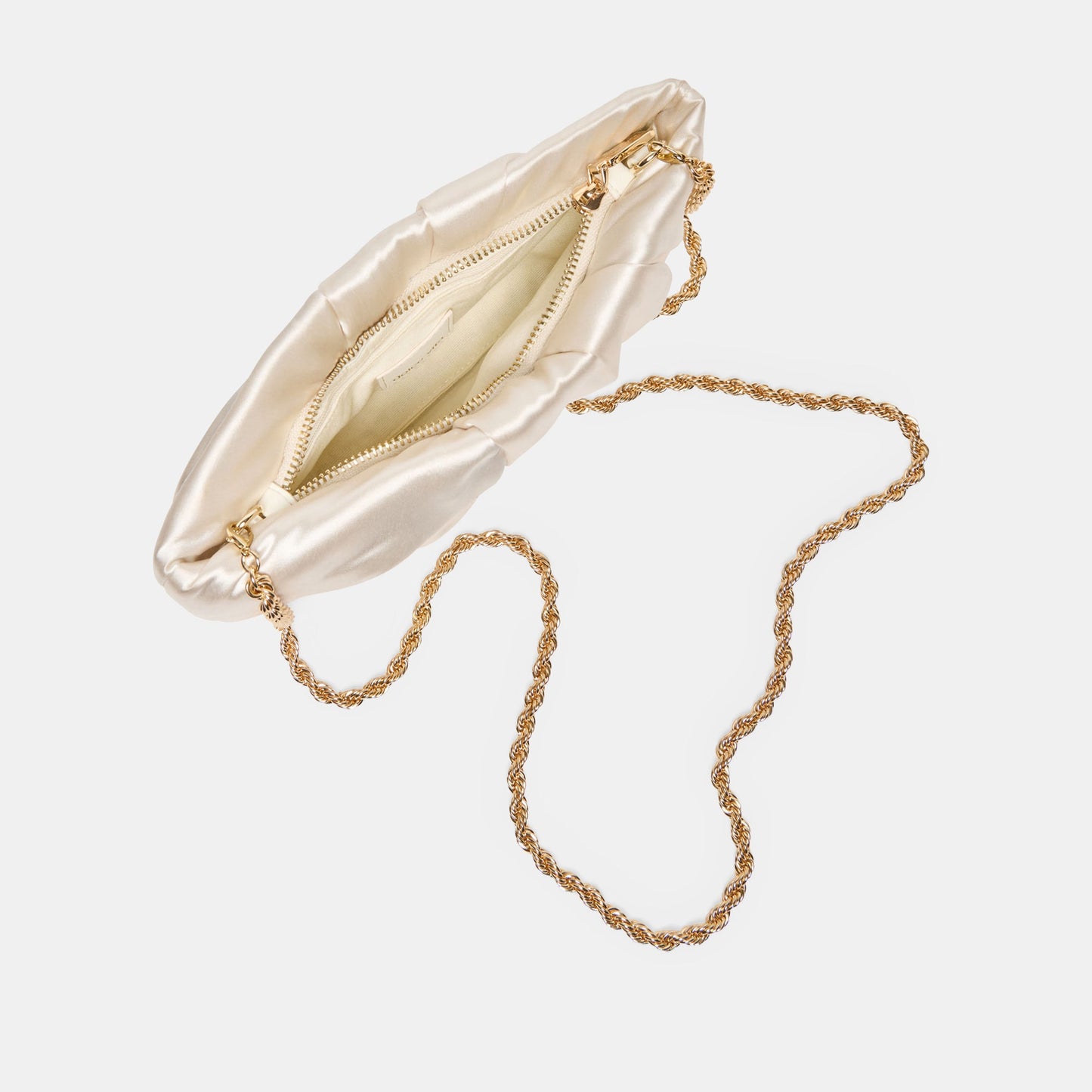 Dolce Vita Rozey White Satin Clutch