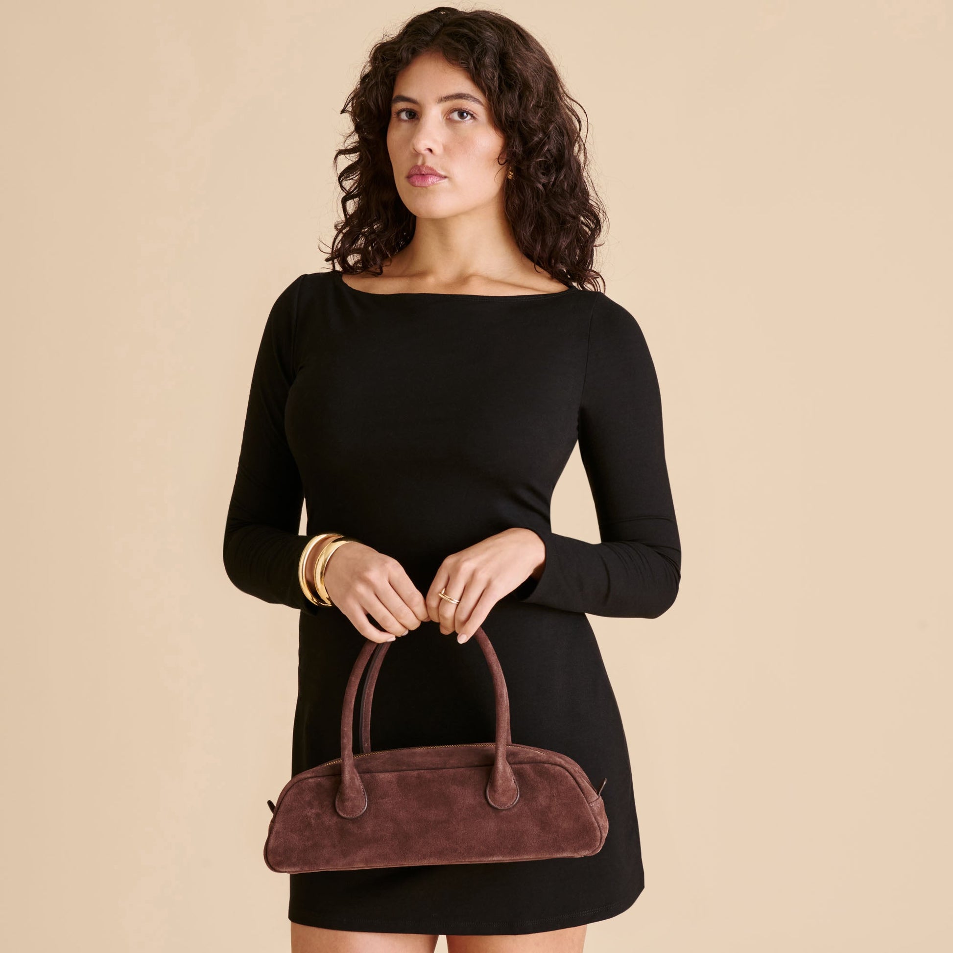 Dolce Vita Boracay Chocolate Suede Shoulder Bag