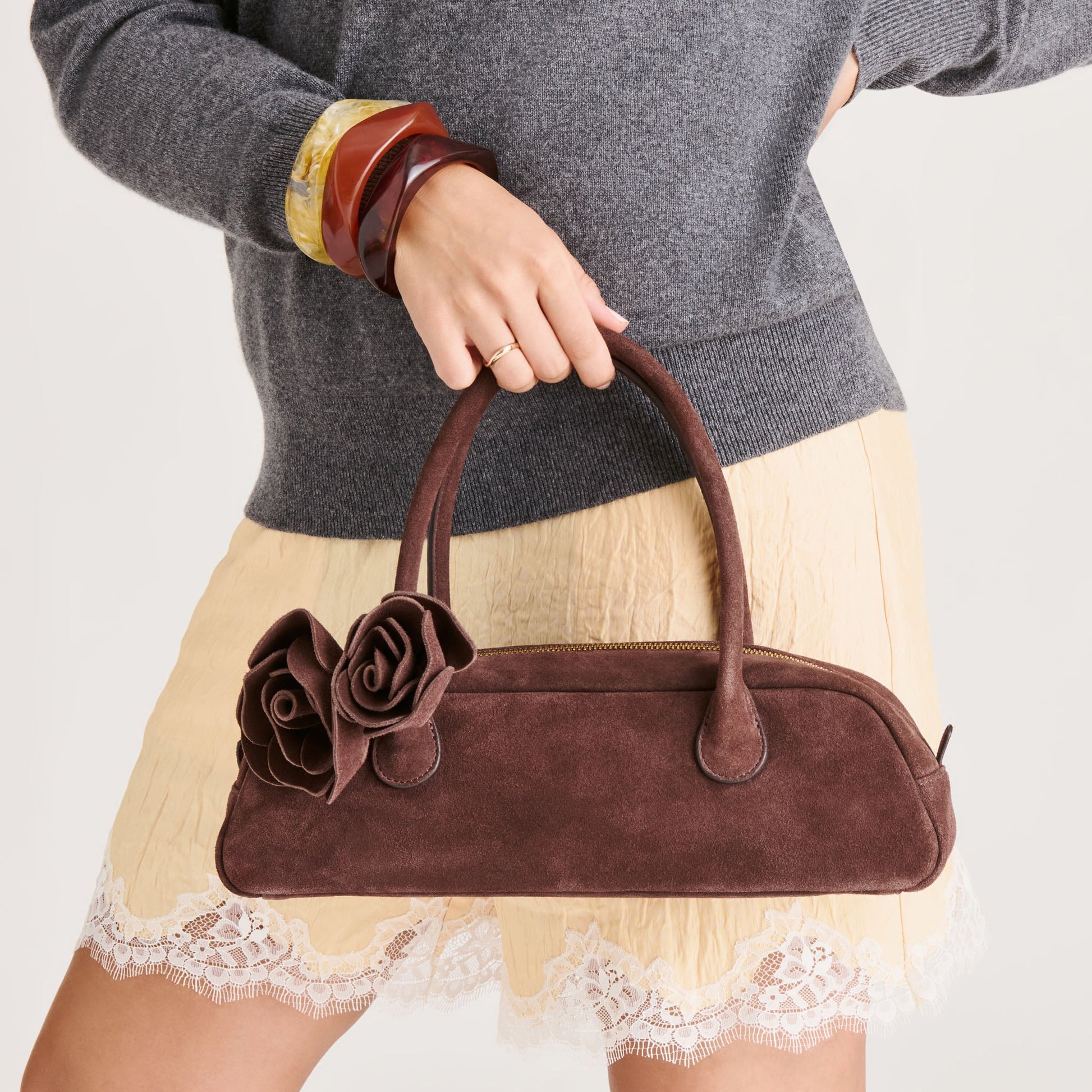 Dolce Vita Boracay Chocolate Suede Shoulder Bag