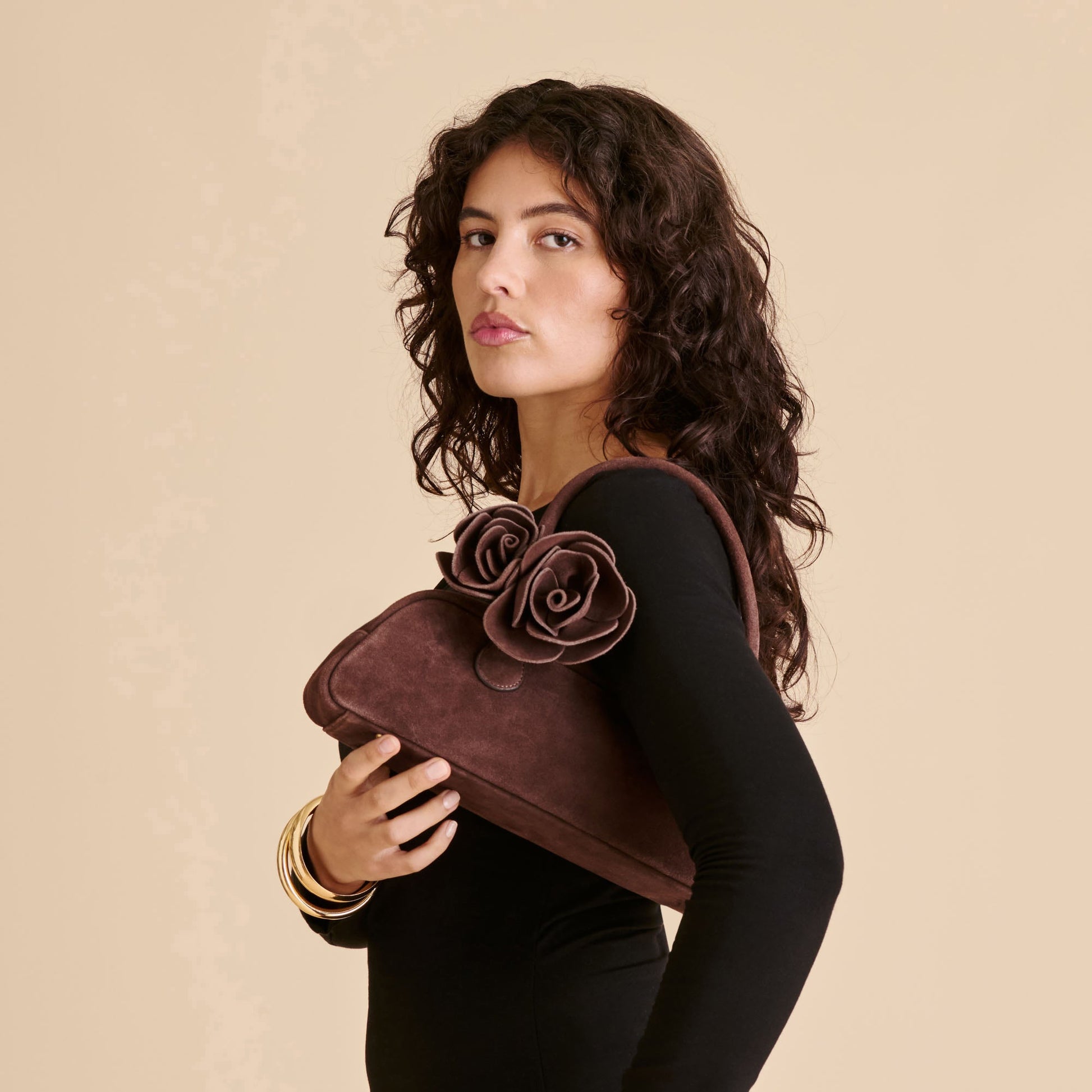 Dolce Vita Boracay Chocolate Suede Shoulder Bag