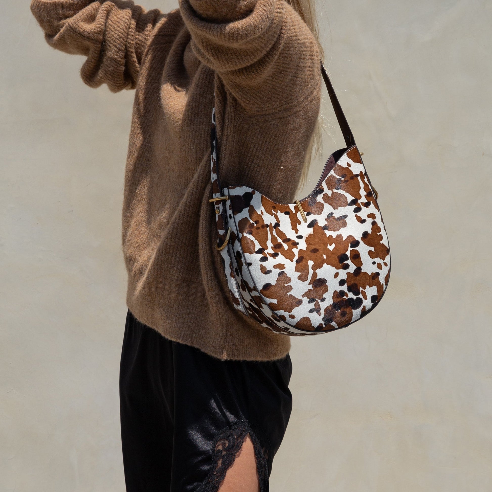Dolce Vita Bree Cocoa Calf Hair Shoulder Bag