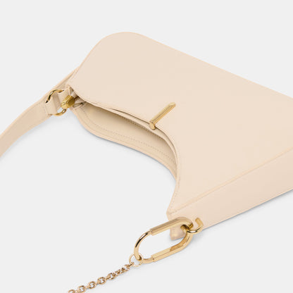 Dolce Vita Prya Creme Leather Shoulder Bag