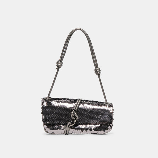 Dolce Vita Alice Gunmetal Sequin Shoulder Bag