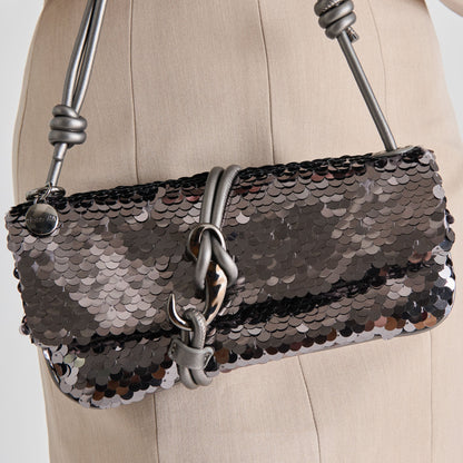 Dolce Vita Alice Gunmetal Sequin Shoulder Bag