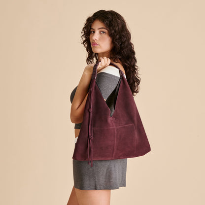 Dolce Vita Merrick Burgundy Suede Tote