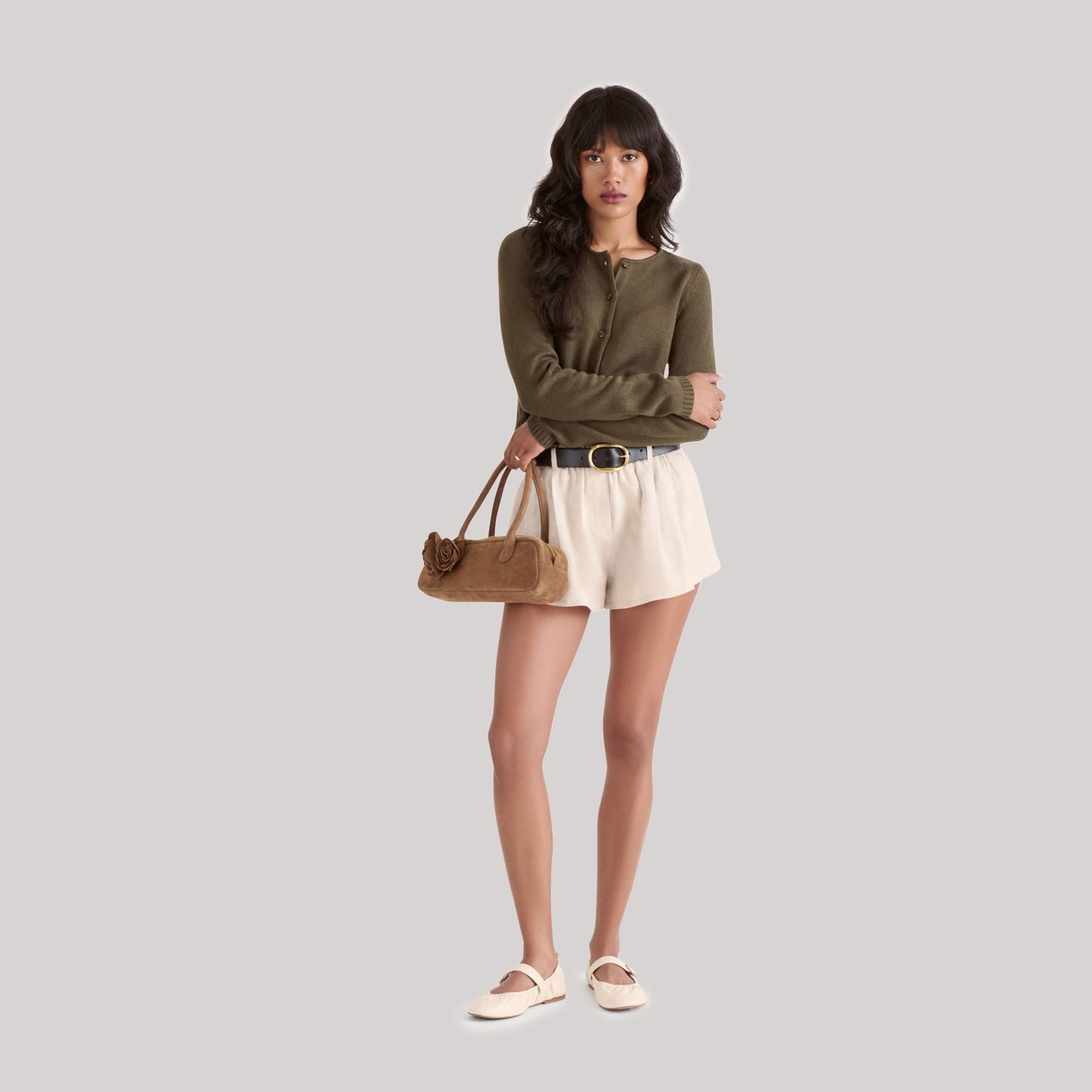 Dolce Vita Boracay Brown Suede Shoulder Bag