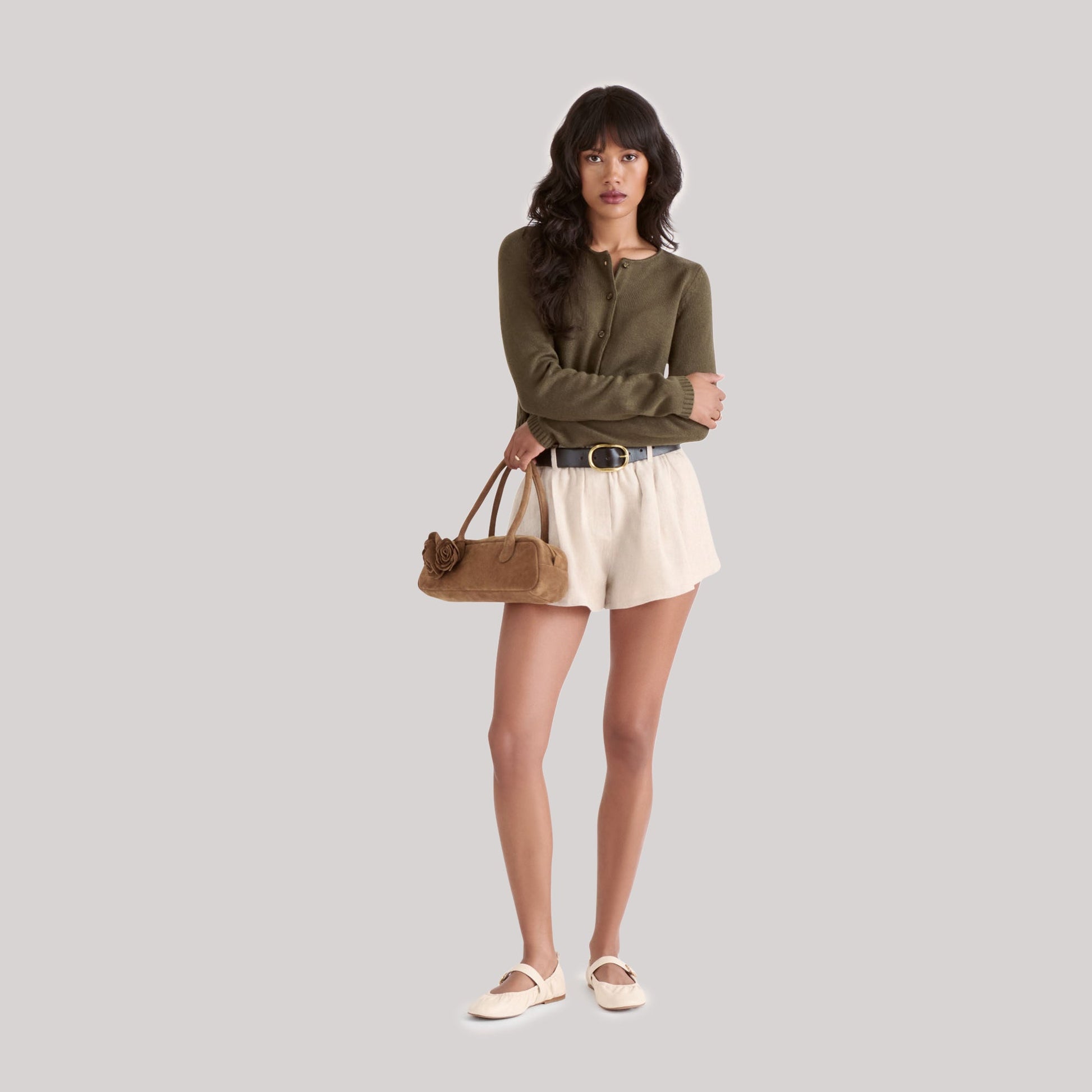 Dolce Vita Boracay Brown Suede Shoulder Bag