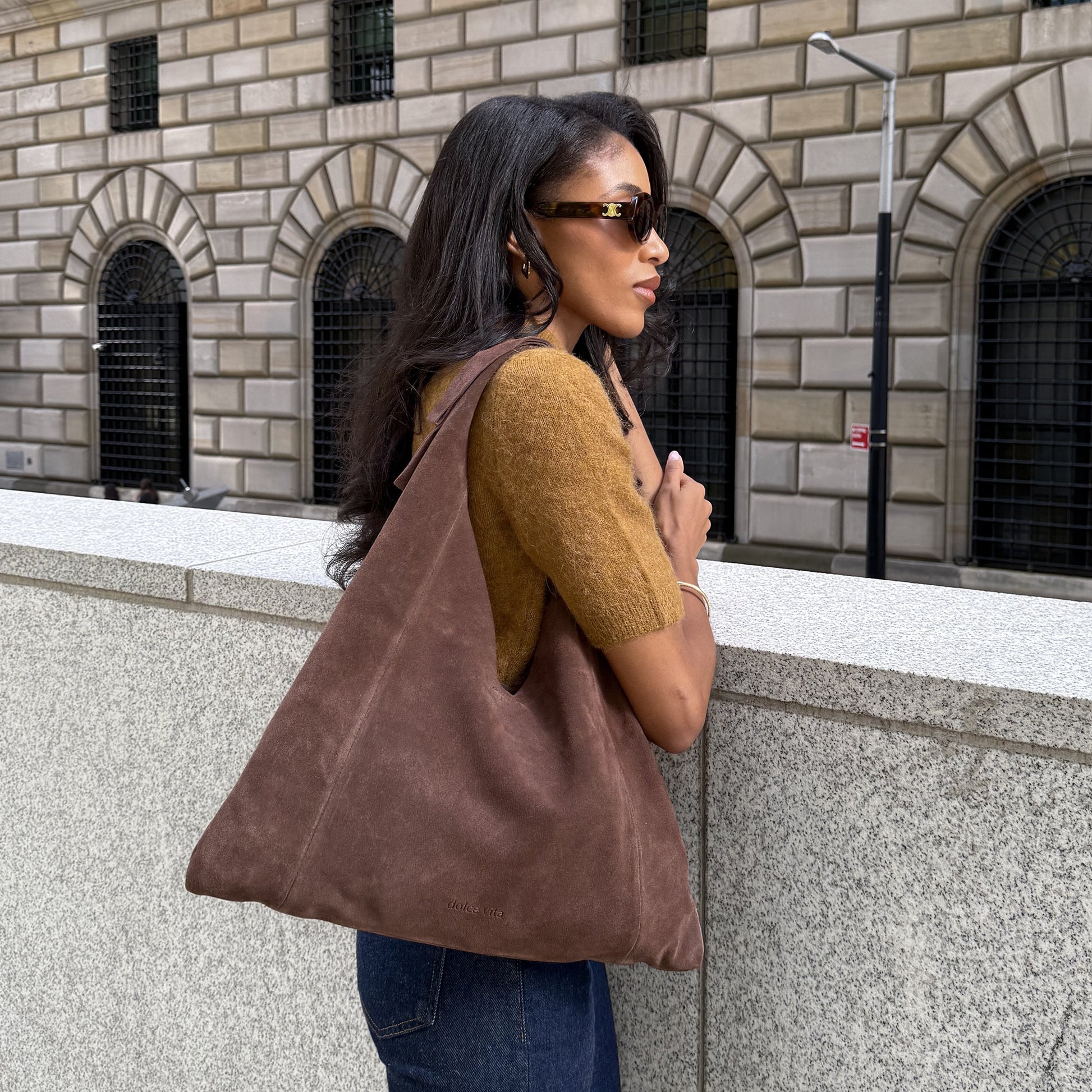 Dolce Vita Marie Chocolate Suede Tote