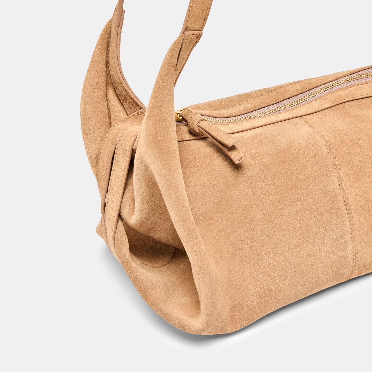 Dolce Vita Billy Camel Suede Shoulder Bag