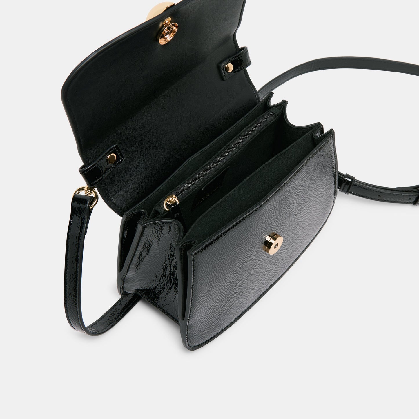 Dolce Vita Lucia Black Crackled Stella Crossbody