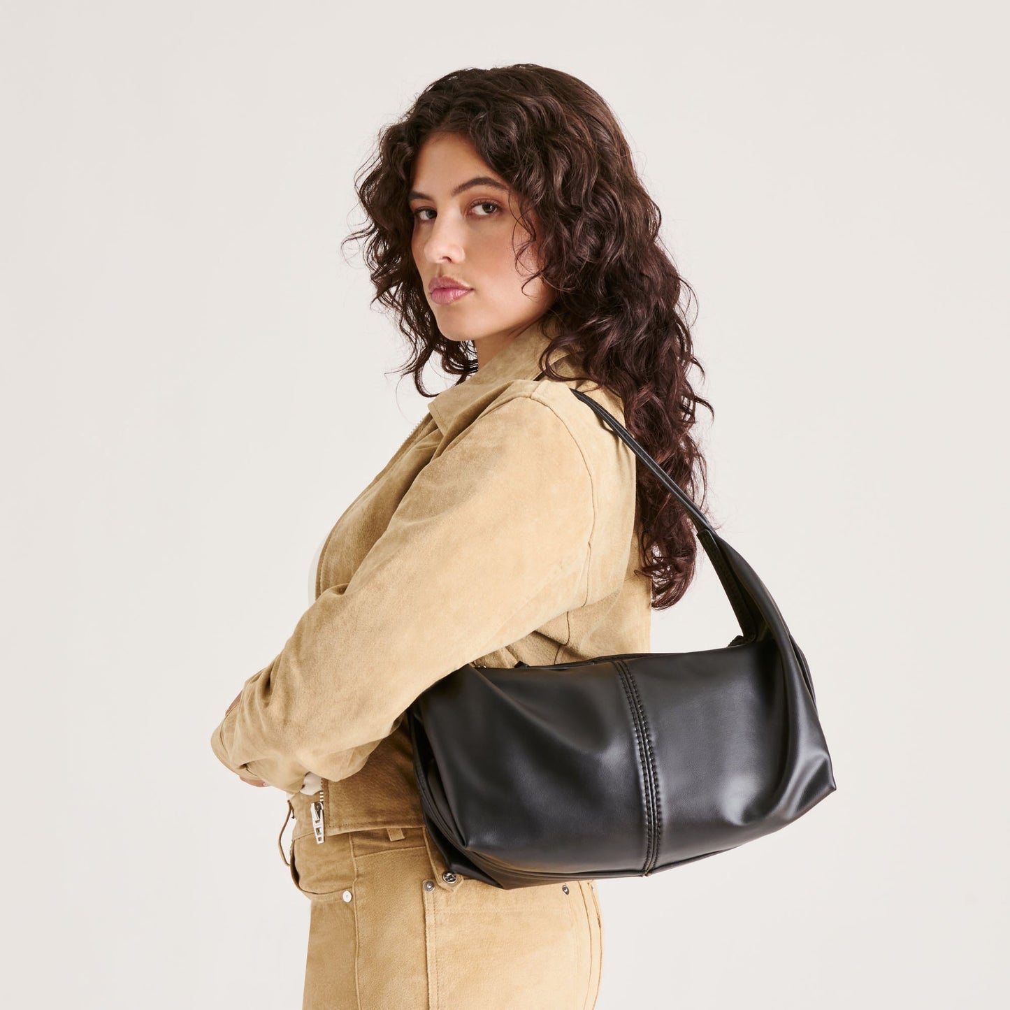 Dolce Vita Billy Black Leather Shoulder Bag