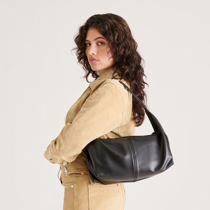 Dolce Vita Billy Black Leather Shoulder Bag
