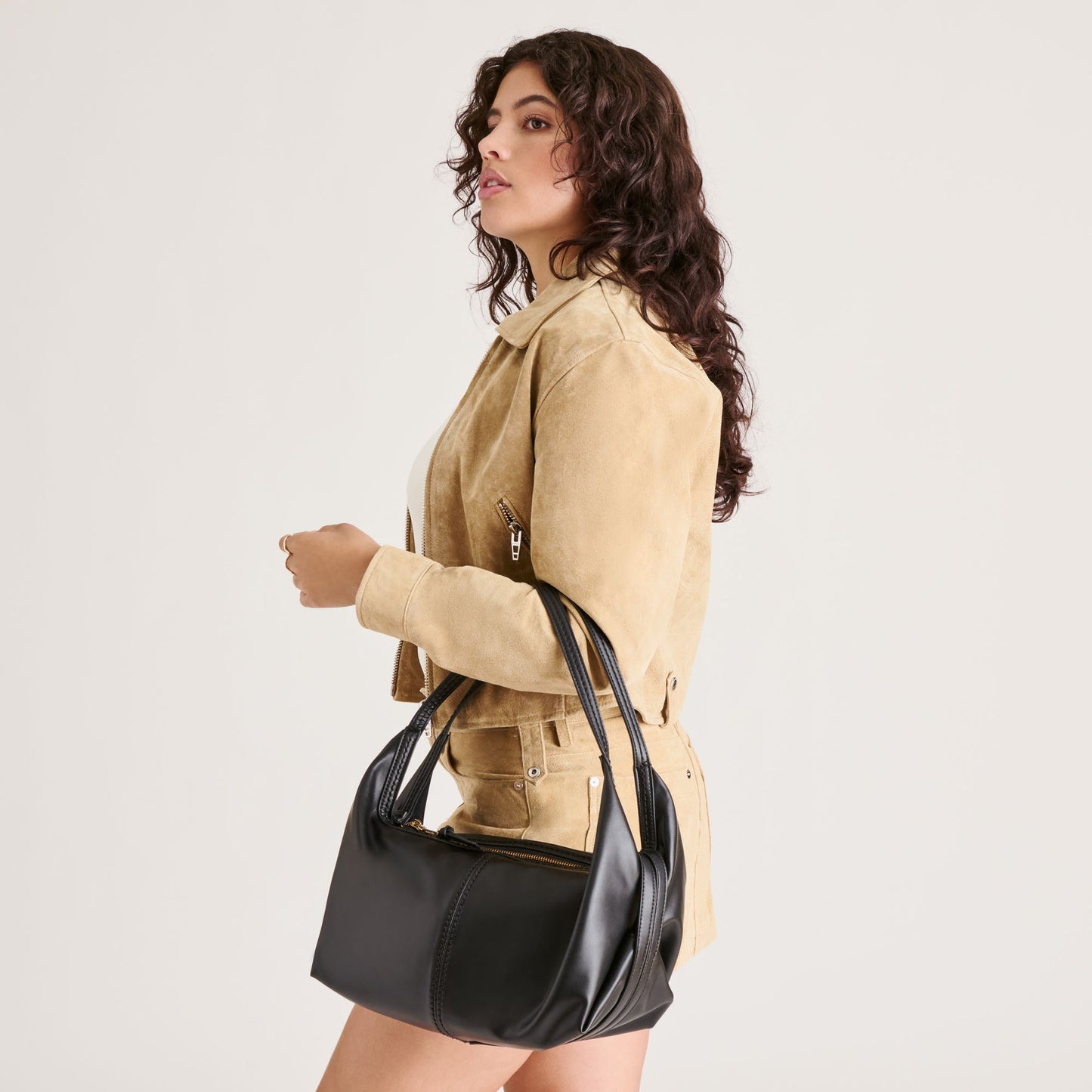Dolce Vita Billy Black Leather Shoulder Bag