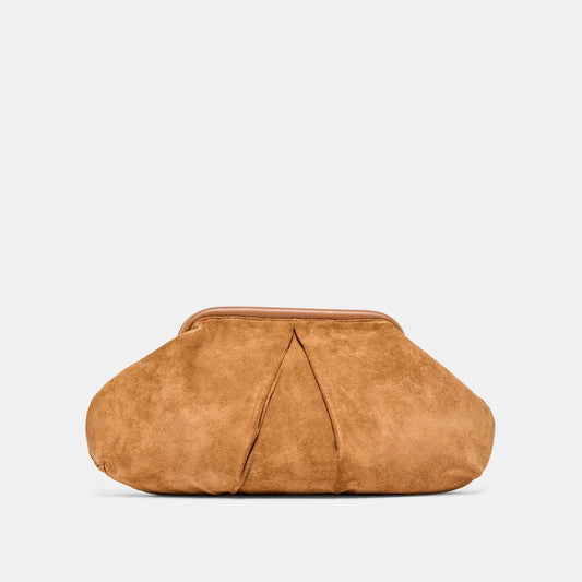 Dolce Vita Sahara Cognac Suede Clutch