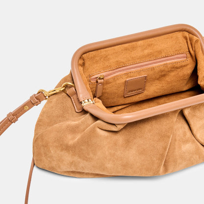 Dolce Vita Sahara Cognac Suede Clutch
