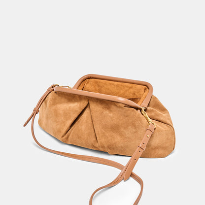 Dolce Vita Sahara Cognac Suede Clutch