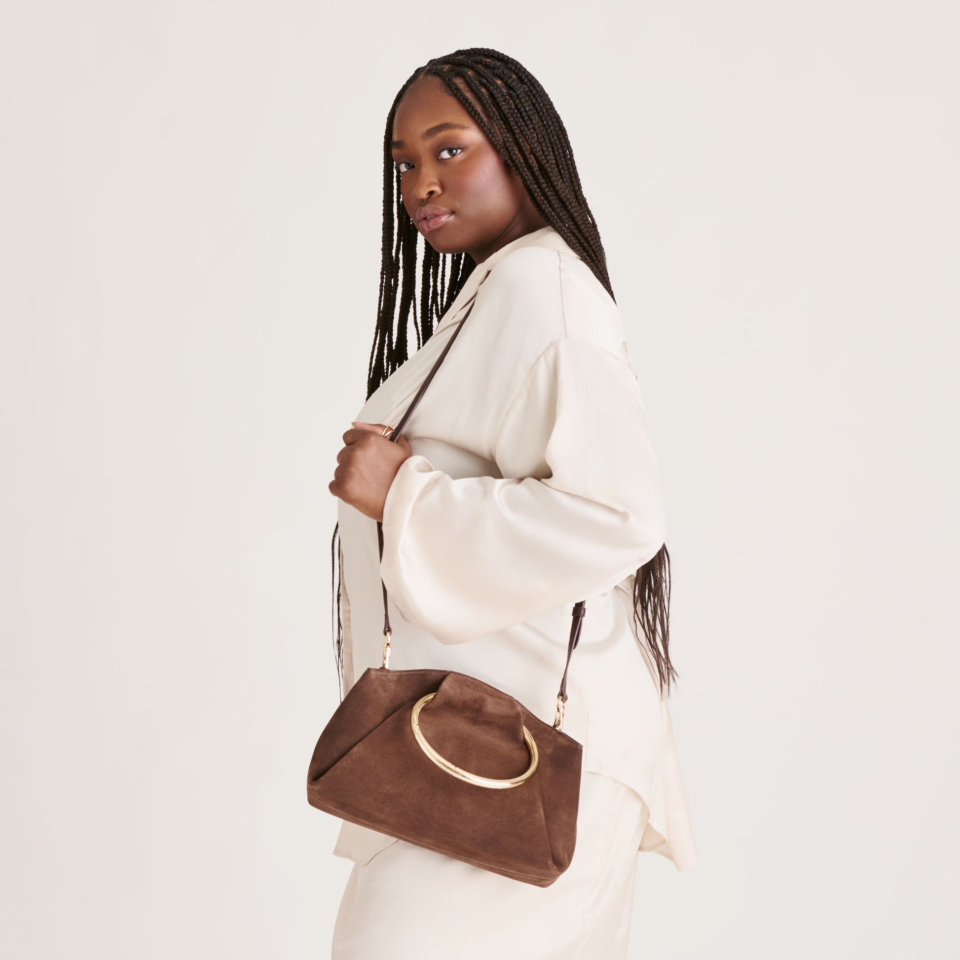 Dolce Vita Channing Espresso Suede Handbag