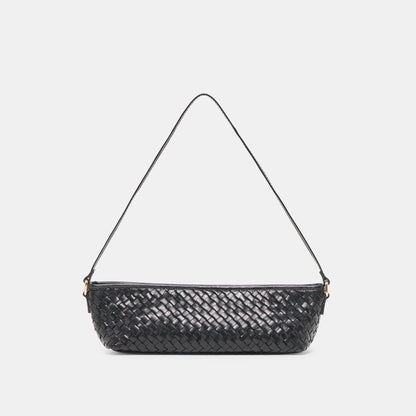Dolce Vita Savaii Black Woven Leather Shoulder Bag