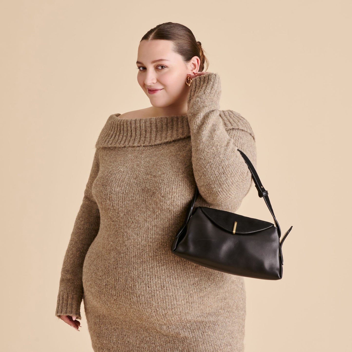 Dolce Vita Devyn Black Leather Shoulder Bag