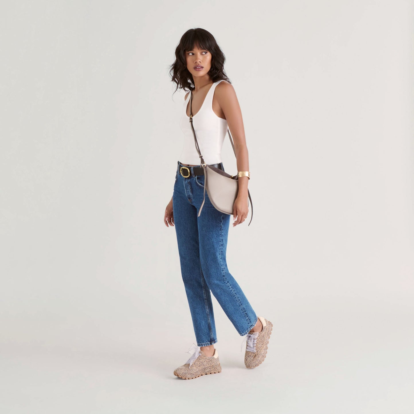 Dolce Vita Burano Grey Leather Crossbody