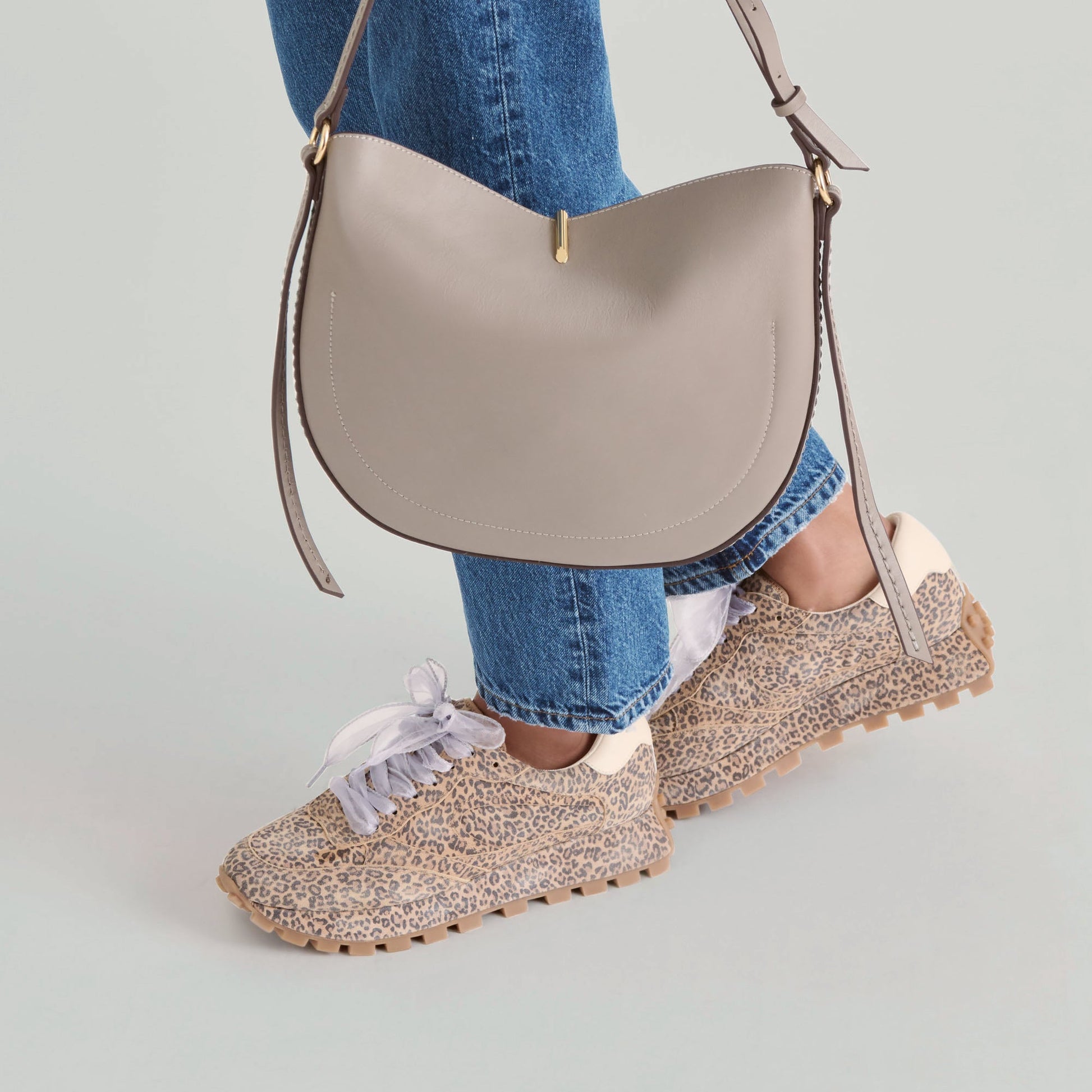 Dolce Vita Burano Grey Leather Crossbody