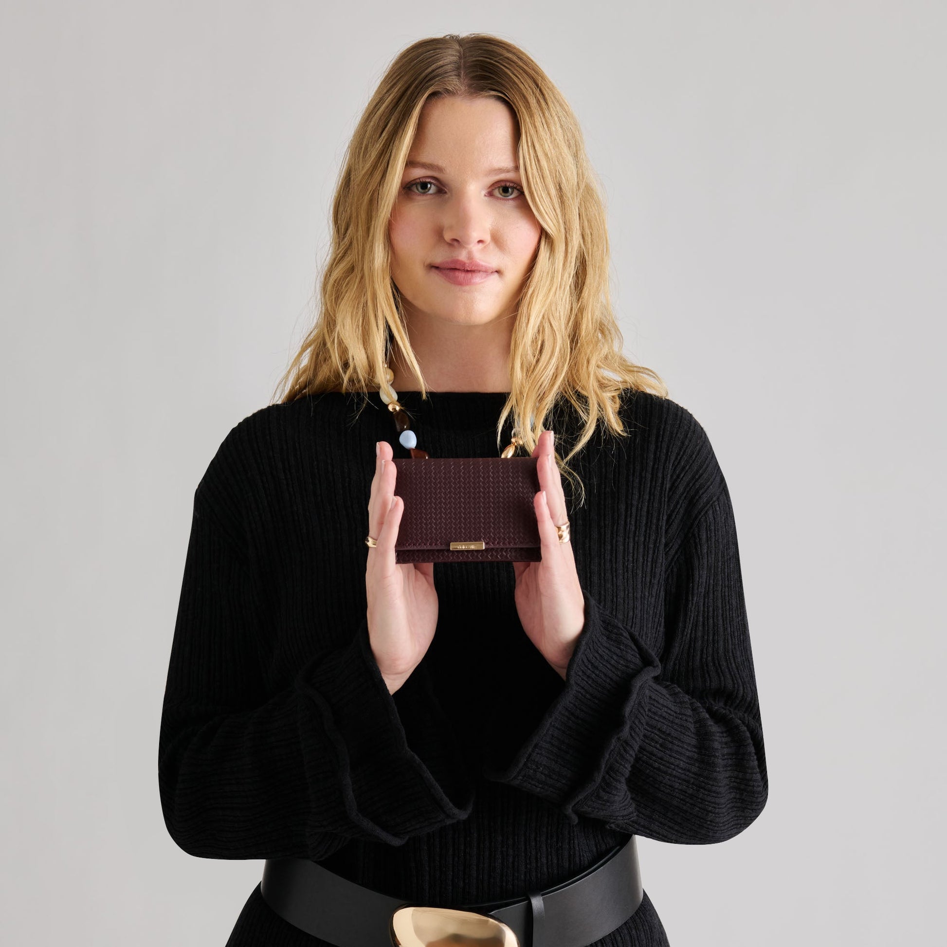 Dolce Vita Mini-Me Burgundy Woven Stella Wallet