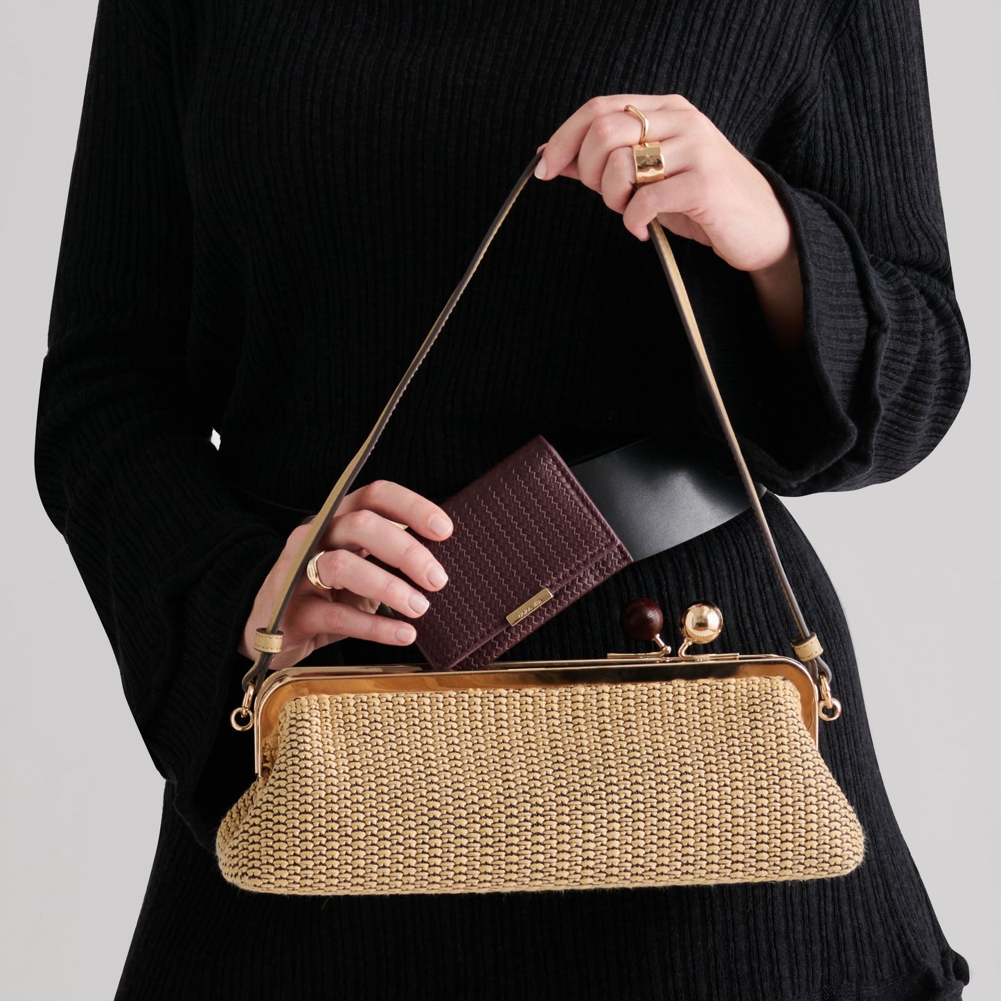 Dolce Vita Mini-Me Burgundy Woven Stella Wallet