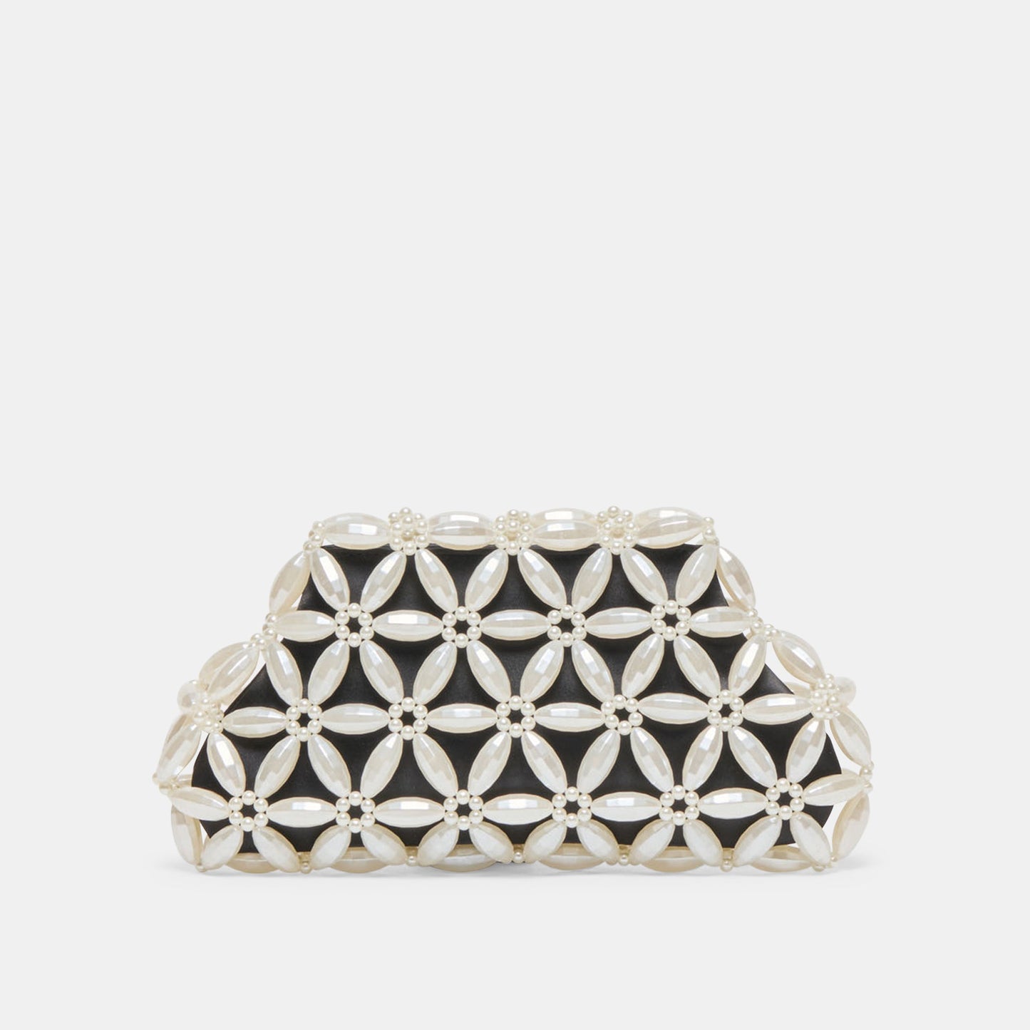 Dolce Vita Marlow Black Satin Pearl Clutch