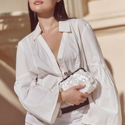 Dolce Vita Kendall White Sequin Clutch