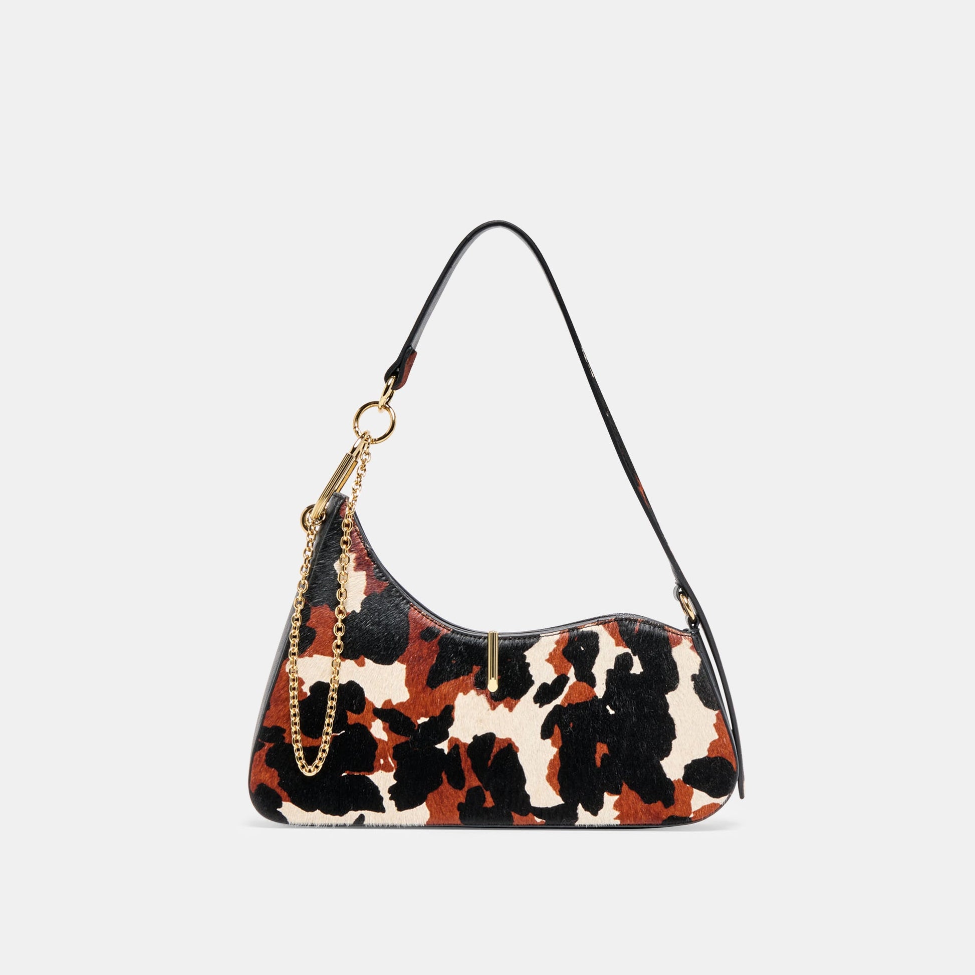 Dolce Vita Prya Brown Printed Calf Hair Shoulder Bag