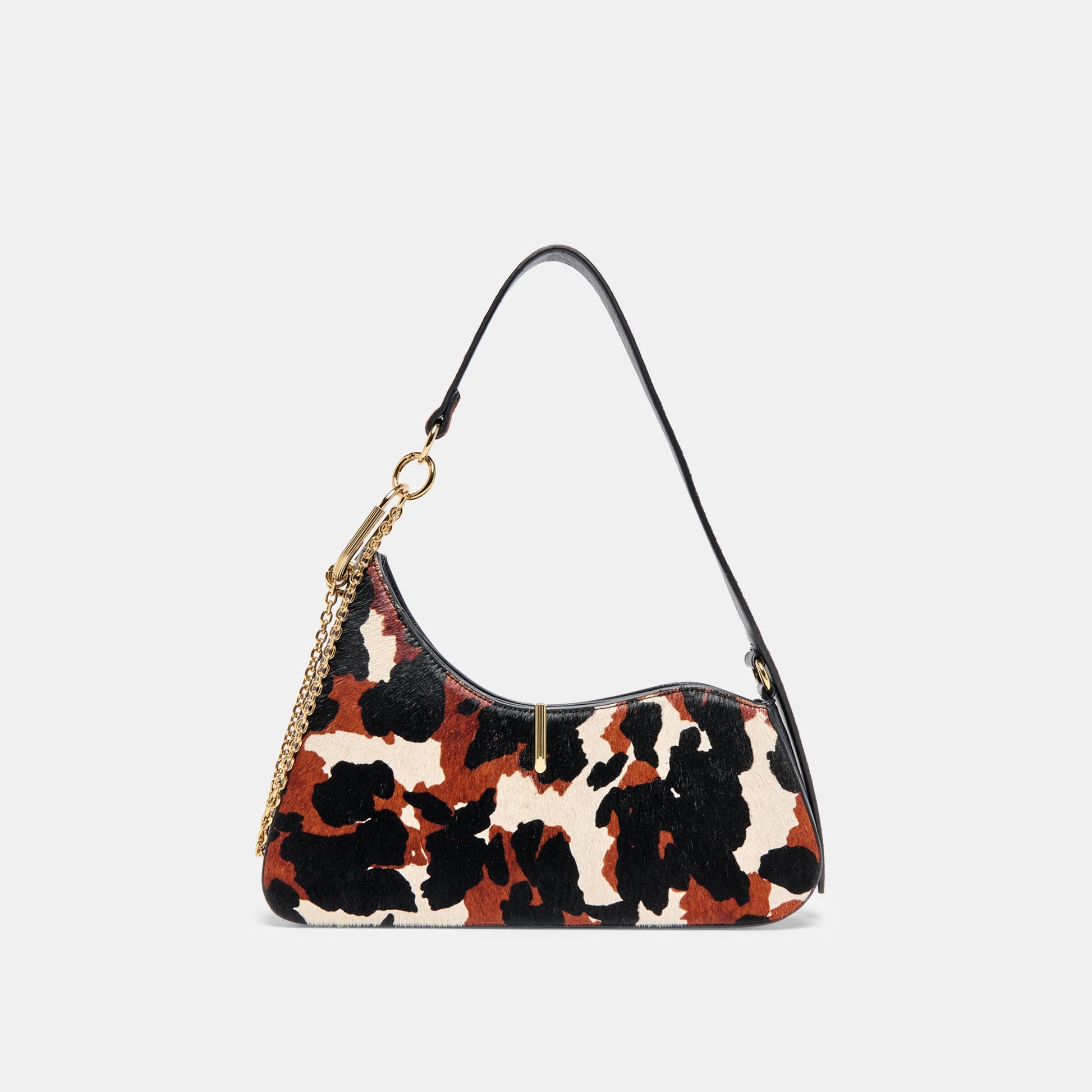 Dolce Vita Prya Brown Printed Calf Hair Shoulder Bag