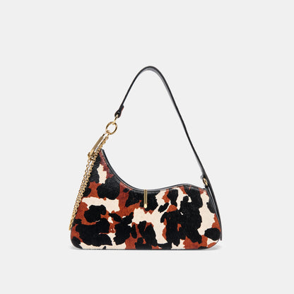 Dolce Vita Prya Brown Printed Calf Hair Shoulder Bag