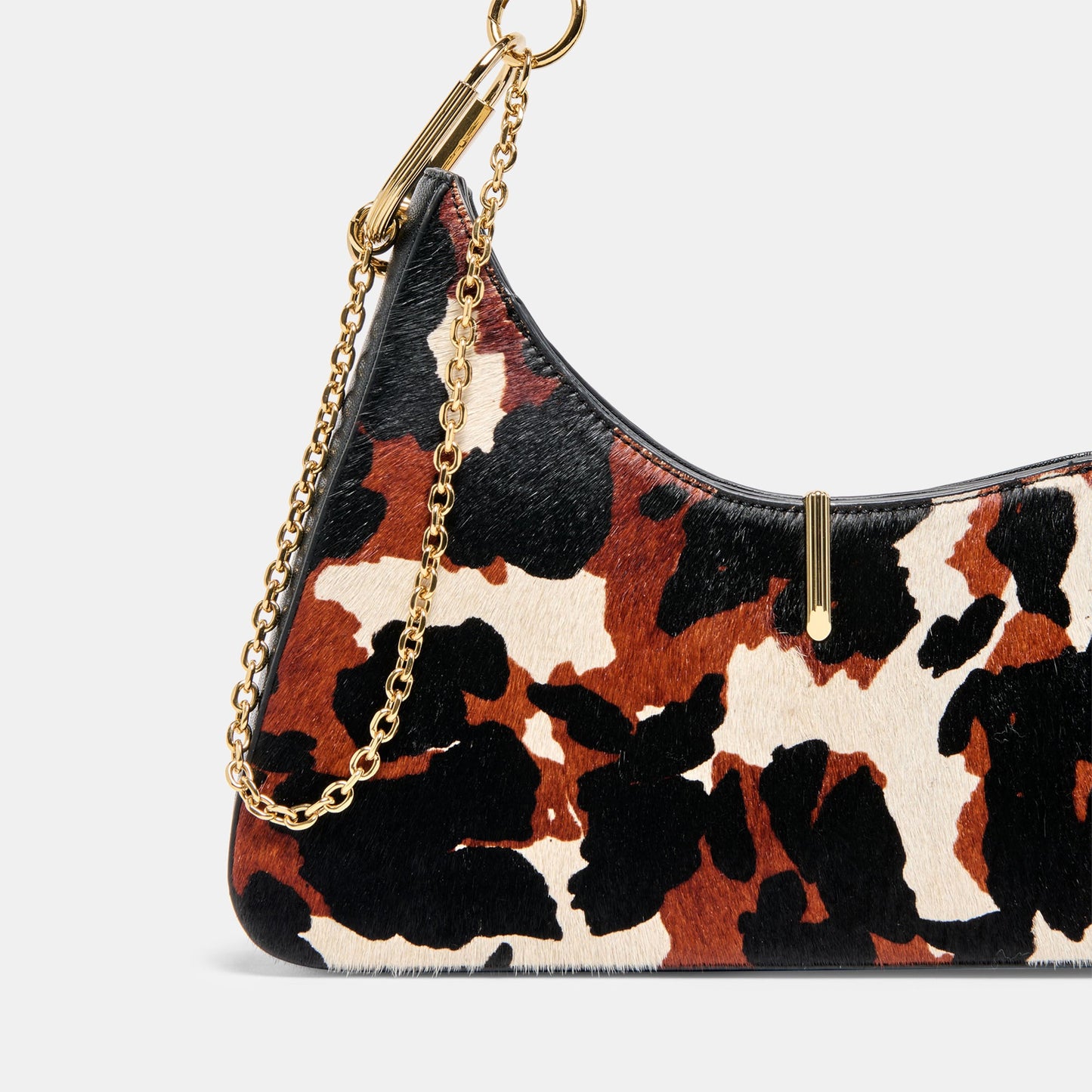 Dolce Vita Prya Brown Printed Calf Hair Shoulder Bag