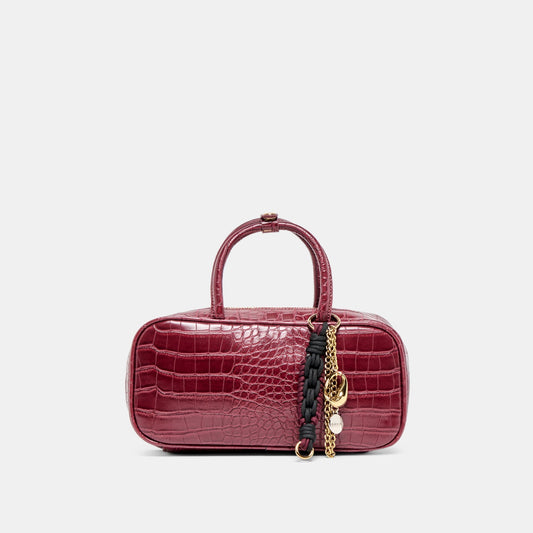 Dolce Vita Flyn Burgundy Croco Stella Handbag