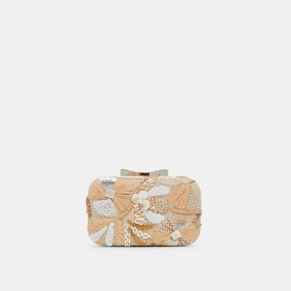 Dolce Vita DAISY CLUTCH NATURAL MULTI BEADED
