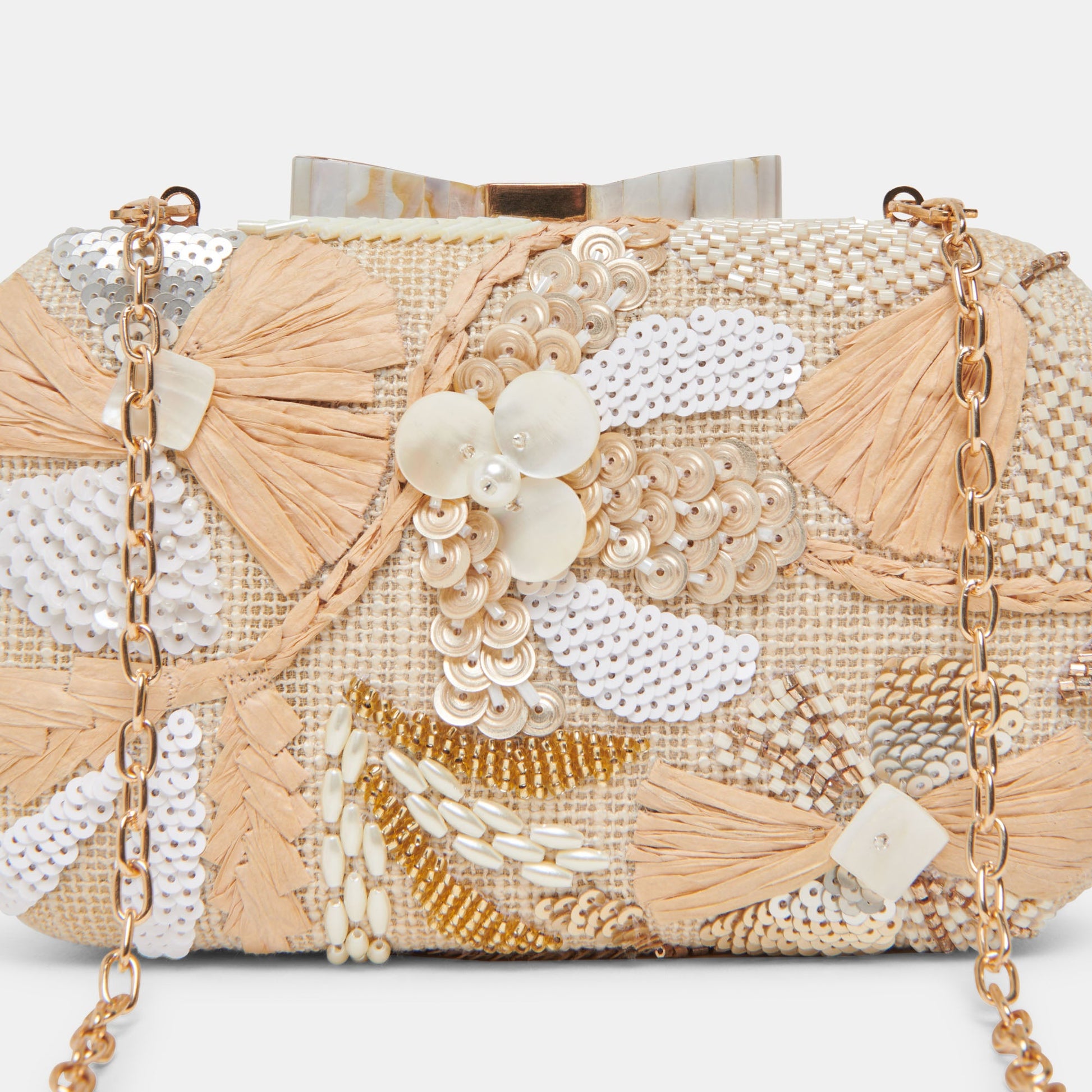 Dolce Vita DAISY CLUTCH NATURAL MULTI BEADED