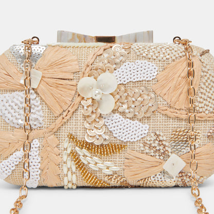 Dolce Vita DAISY CLUTCH NATURAL MULTI BEADED