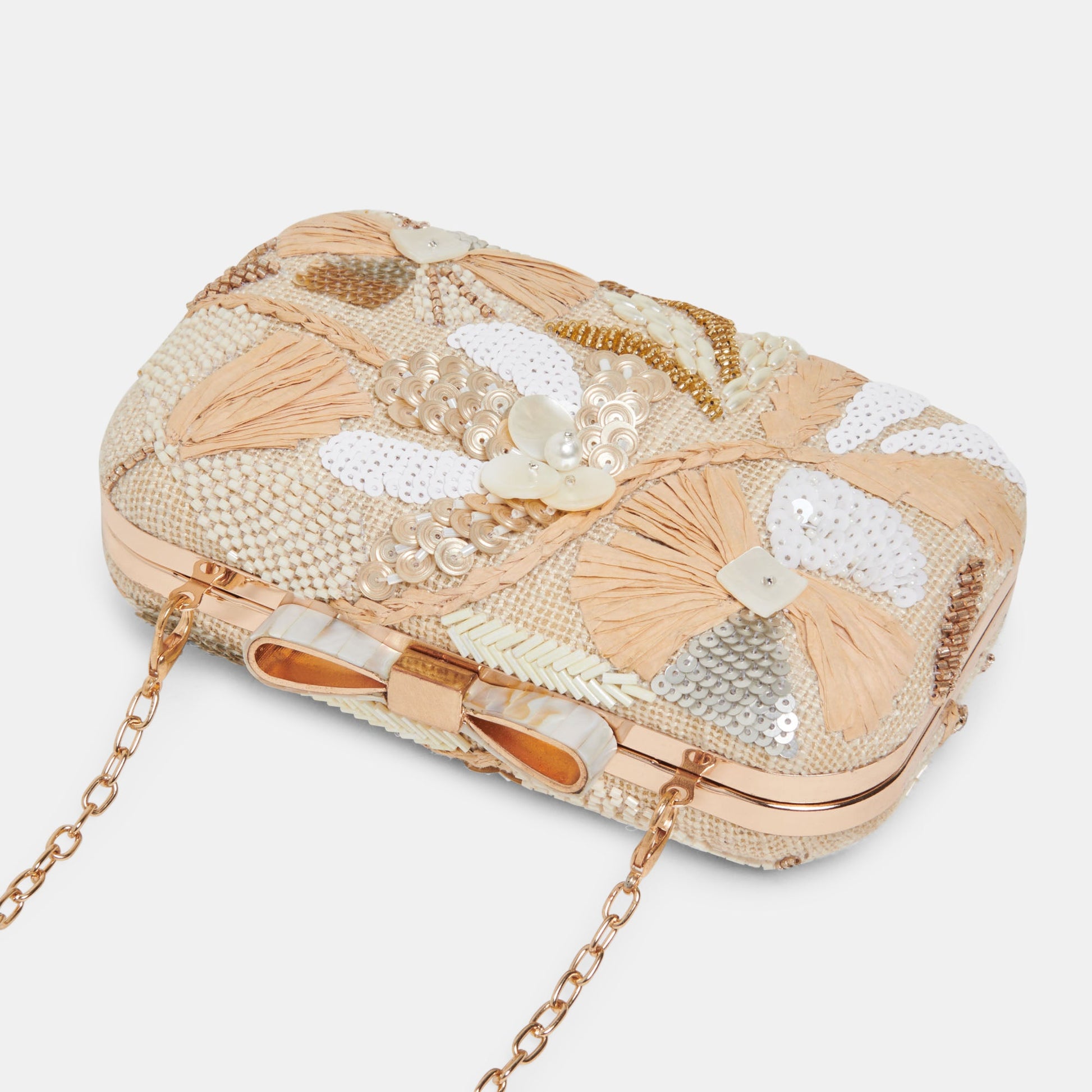 Dolce Vita DAISY CLUTCH NATURAL MULTI BEADED