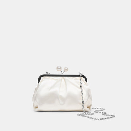 Dolce Vita Kendall White Satin Clutch