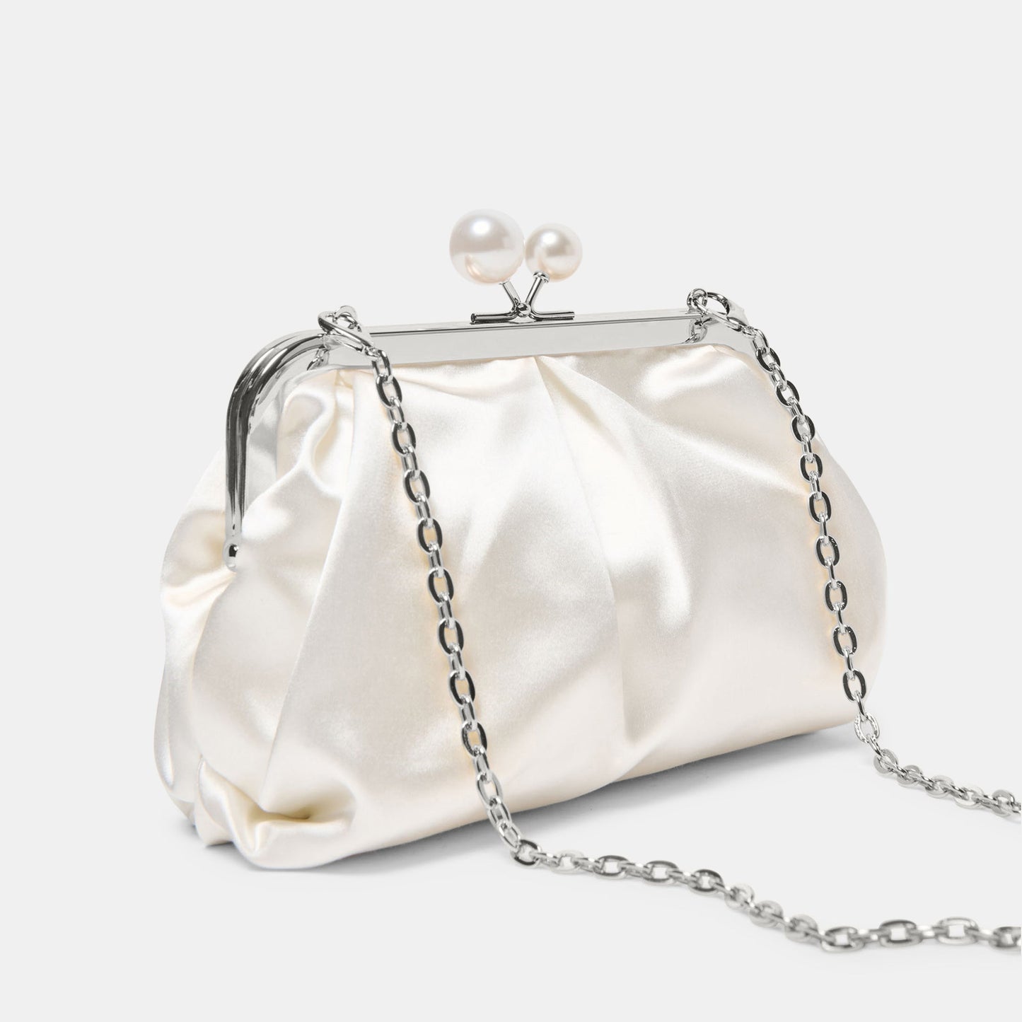 Dolce Vita Kendall White Satin Clutch