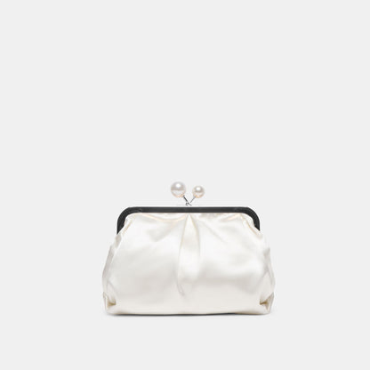 Dolce Vita Kendall White Satin Clutch