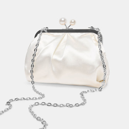 Dolce Vita Kendall White Satin Clutch