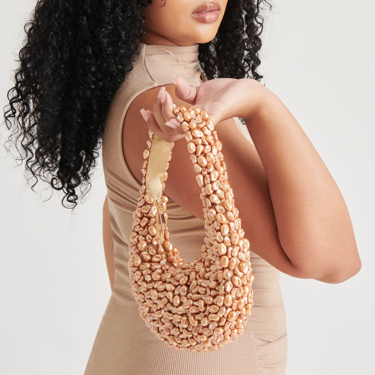 Dolce Vita PEARLA SHOULDER BAG GOLD FAUX PEARL
