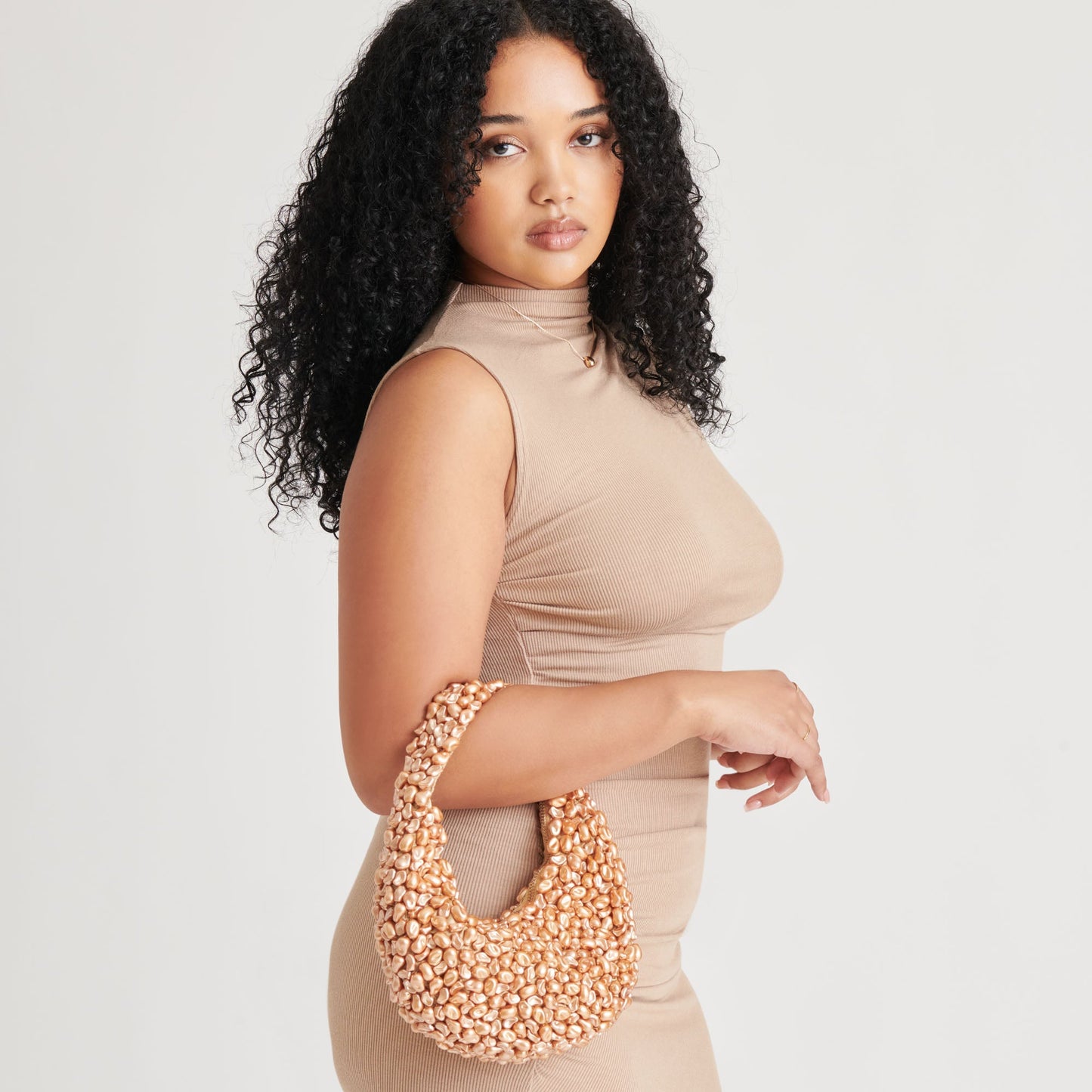 Dolce Vita PEARLA SHOULDER BAG GOLD FAUX PEARL