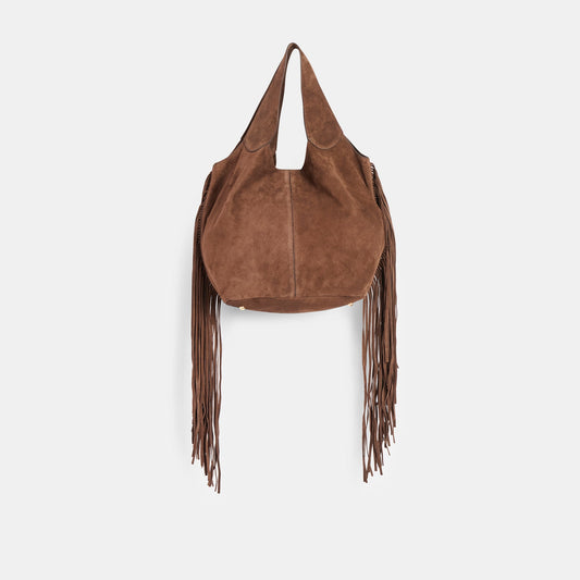 Dolce Vita Nakoma Chocolate Suede Shoulder Bag